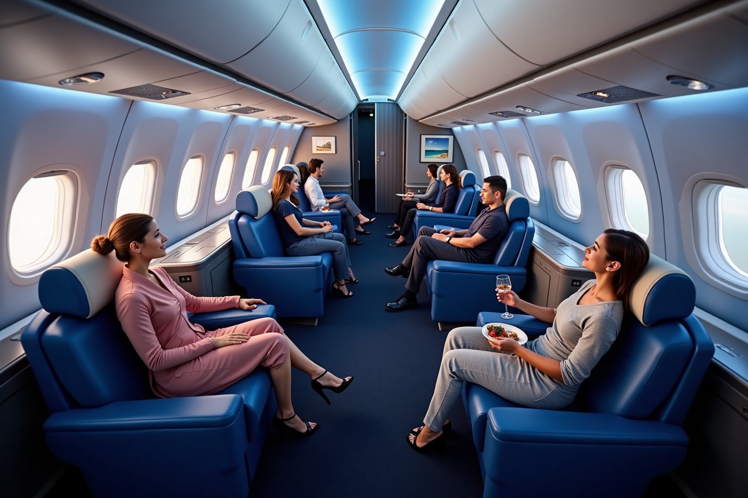 QualityAirways Business Class cabin